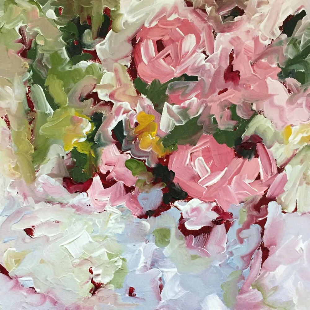 Floral Abstraction 5.04 - Oil On MDF Panel 8" x 8" - SOLD