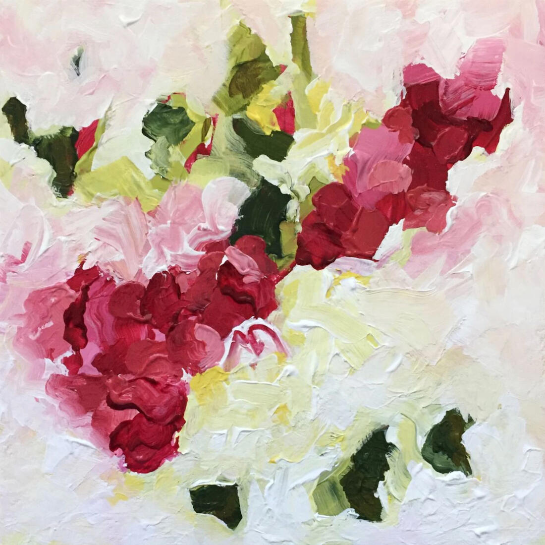Floral Abstraction 4.7 - Acrylic on Birch Panel 6" x 6" - SOLD